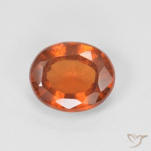 1.34ct 天然 Medium Dark-Orange ヘソナイトガーネット, 楕円形, VS