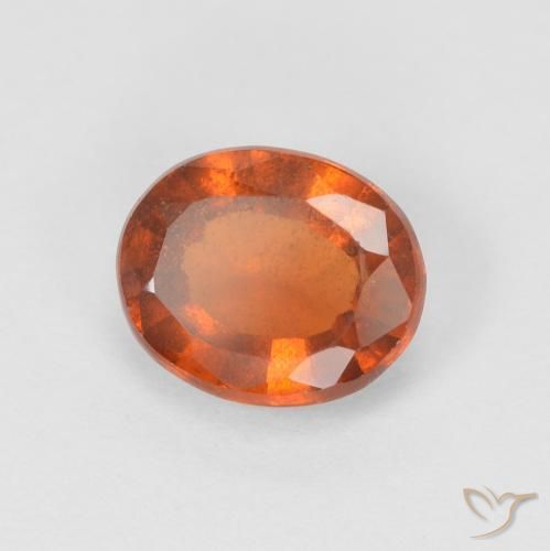 1.34カラットの天然Medium Dark-Orangeヘソナイトガーネット、楕円形、VS