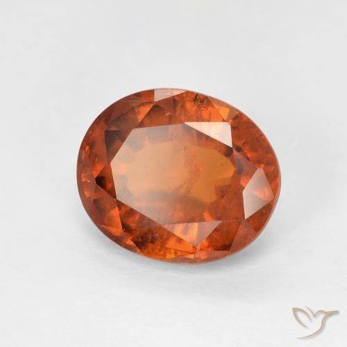 2.67カラットの天然Medium Dark-Orangeヘソナイトガーネット、楕円形、VS-SI