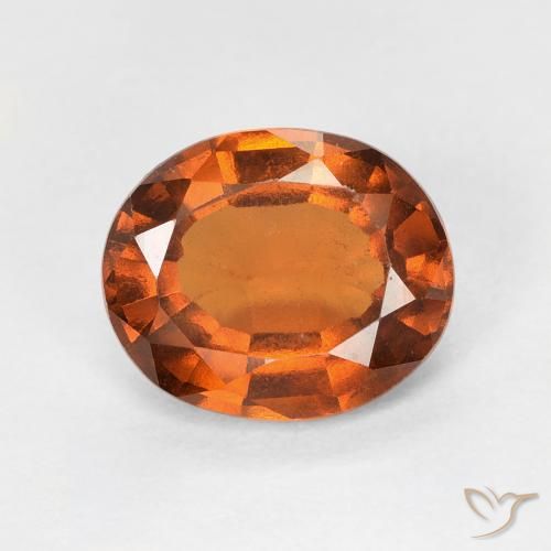 1.66ct 天然 赤みがかったオレンジ ヘソナイトガーネット, 楕円形, VVS-VS