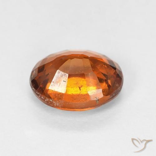 1.51カラットの天然Medium Dark-Orangeヘソナイトガーネット、楕円形、VVS-VS