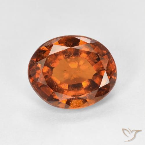 2.38カラットの天然Medium Dark-Orangeヘソナイトガーネット、楕円形、VS-SI