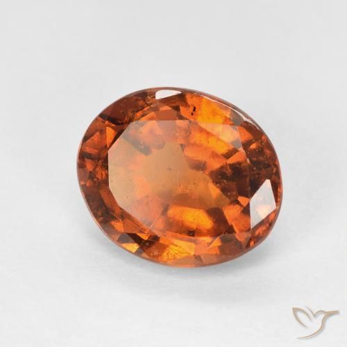 2.38カラットの天然Medium Dark-Orangeヘソナイトガーネット、楕円形、VS-SI