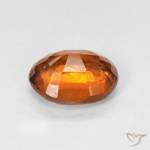 1.42カラットの天然Medium Dark-Orangeヘソナイトガーネット、楕円形、VS-SI