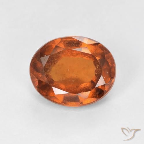 1.91カラットの天然Medium Dark-Orangeヘソナイトガーネット、楕円形、VS