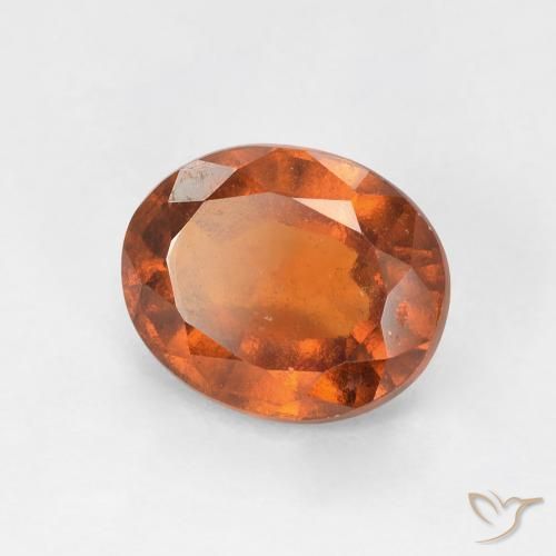 1.91カラットの天然Medium Dark-Orangeヘソナイトガーネット、楕円形、VS