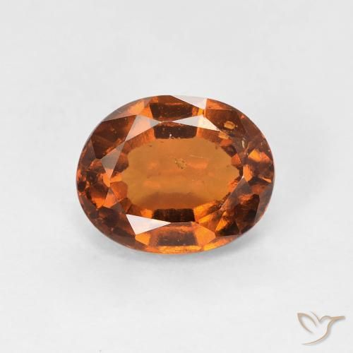 1.55ct 天然 ダークオレンジ ヘソナイトガーネット, 楕円形, VS