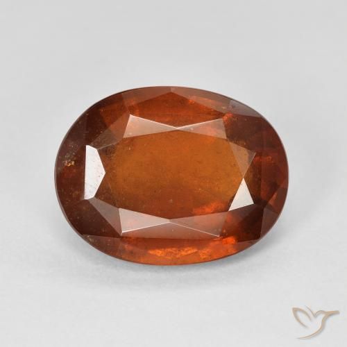 6.22ct 天然 ディープオレンジ ヘソナイトガーネット, 楕円形, SI