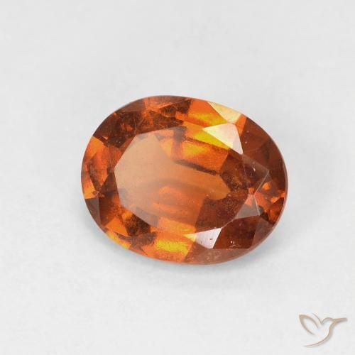 1.61カラットの天然Medium Dark-Orangeヘソナイトガーネット、楕円形、VS