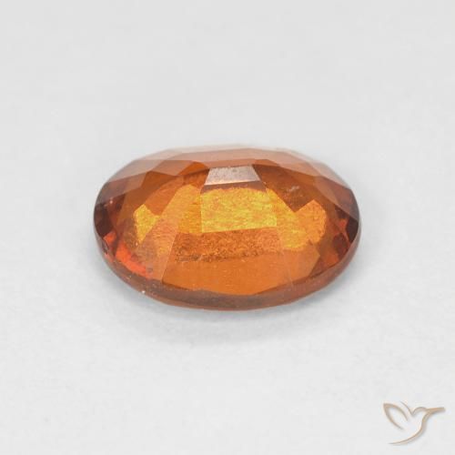 1.61カラットの天然Medium Dark-Orangeヘソナイトガーネット、楕円形、VS