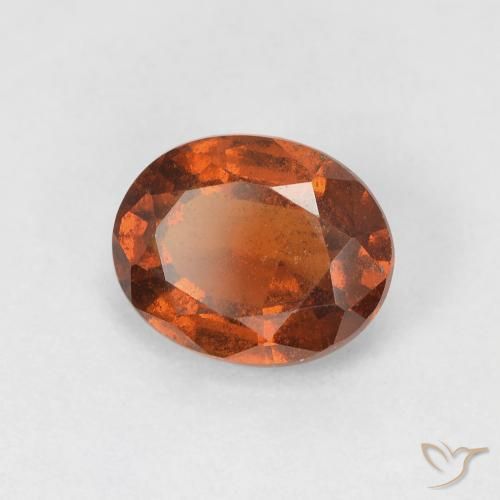 1.67カラットの天然Medium Dark-Orangeヘソナイトガーネット、楕円形、VS