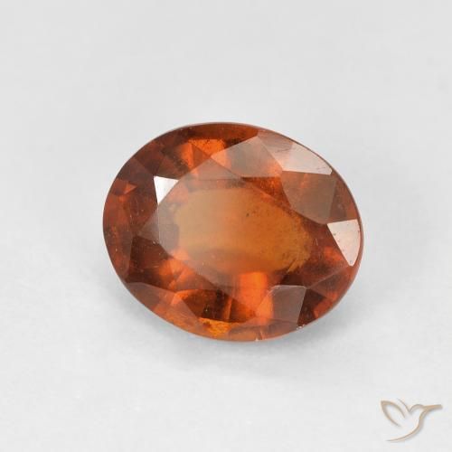 2.69カラットの天然Medium Dark-Orangeヘソナイトガーネット、楕円形、VS