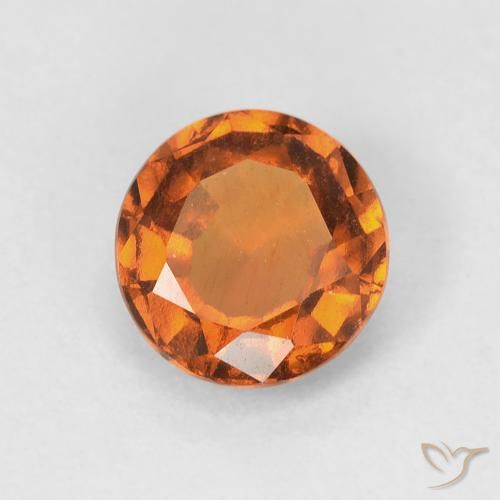 1.10ct 天然 ミディアムオレンジ ヘソナイトガーネット, ラウンド, VVS-VS