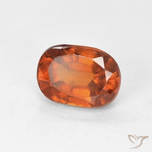 1.29カラットの天然Medium Dark-Orangeヘソナイトガーネット、クッション、VVS-VS