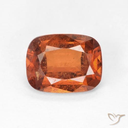 2.35ct 天然 赤みがかったオレンジ ヘソナイトガーネット, クッション, VS-SI