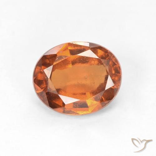 1.26ct 天然 ミディアムオレンジ ヘソナイトガーネット, 楕円形, VS
