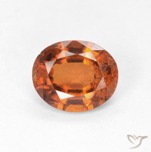 1.46ct 天然 ディープオレンジ ヘソナイトガーネット, 楕円形, VS-SI