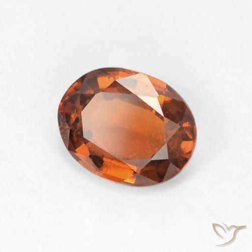 1.42カラットの天然Medium Dark-Orangeヘソナイトガーネット、楕円形、VVS-VS