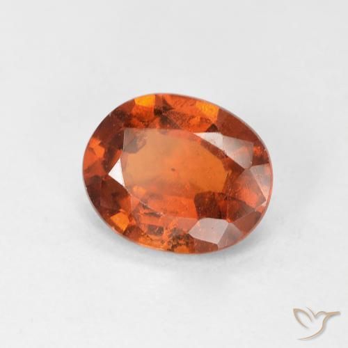 1.39カラットの天然Medium Dark-Orangeヘソナイトガーネット、楕円形、VS