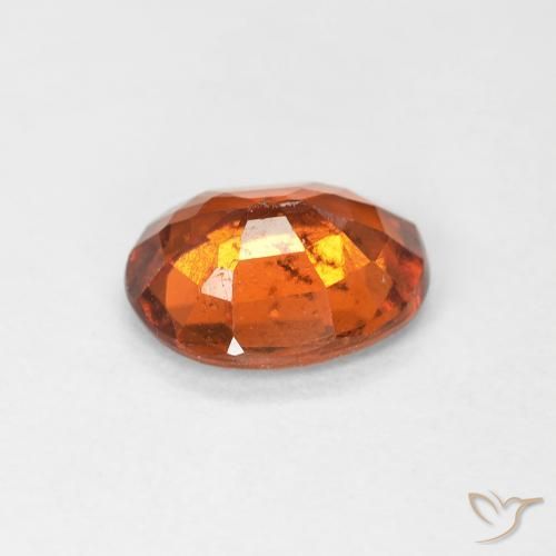 1.39カラットの天然Medium Dark-Orangeヘソナイトガーネット、楕円形、VS