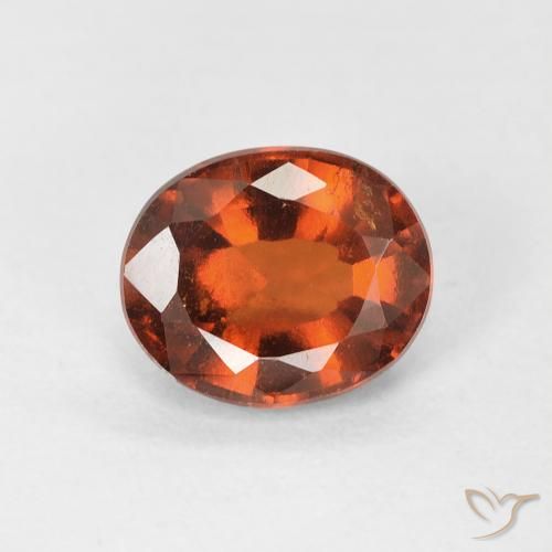 1.21ct 天然 赤みがかったオレンジ ヘソナイトガーネット, 楕円形, VS