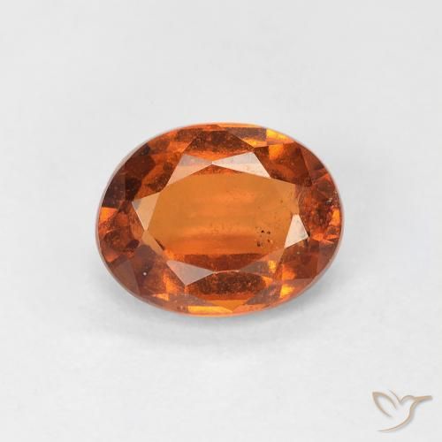1.24ct 天然 Medium Dark-Orange ヘソナイトガーネット, 楕円形, VS