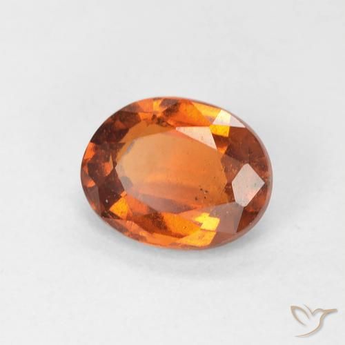 1.24カラットの天然Medium Dark-Orangeヘソナイトガーネット、楕円形、VS