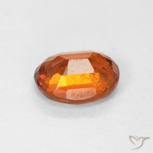 1.24カラットの天然Medium Dark-Orangeヘソナイトガーネット、楕円形、VS