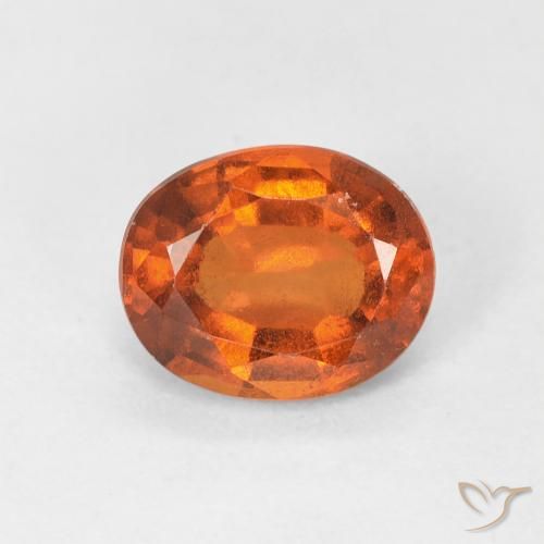 1.47ct 天然 ディープオレンジ ヘソナイトガーネット, 楕円形, VS