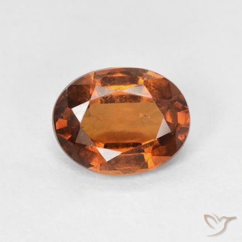 1.33ct 天然 アンバーオレンジ ヘソナイトガーネット, 楕円形, VVS-VS