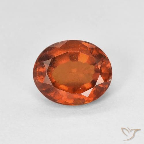 1.51ct 天然 アンバーオレンジ ヘソナイトガーネット, 楕円形, VVS-VS