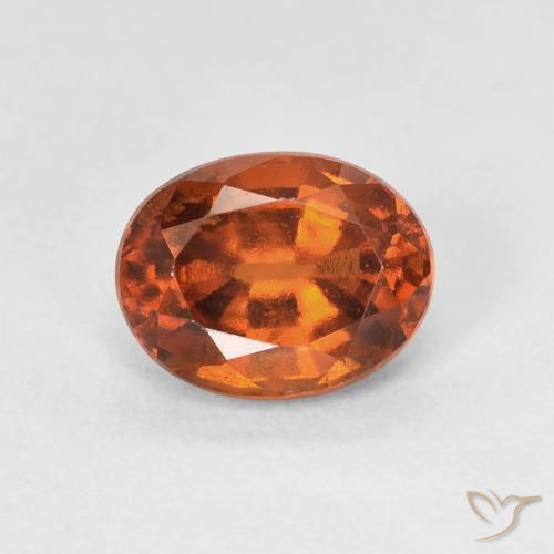 1.51ct 天然 ディープオレンジ ヘソナイトガーネット, 楕円形, VVS-VS