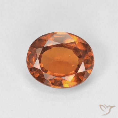 1.72ct 天然 赤みがかったオレンジ ヘソナイトガーネット, 楕円形, VVS-VS