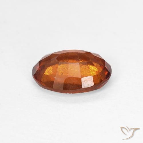 1.35カラットの天然Medium Dark-Orangeヘソナイトガーネット、楕円形、VS