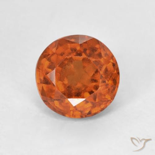 0.98ct 天然 アンバーオレンジ ヘソナイトガーネット, ラウンド, VVS-VS