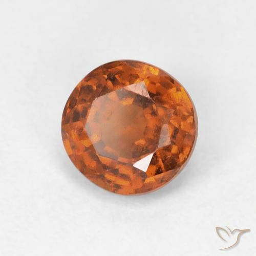 0.94カラットの天然Medium Dark-Orangeヘソナイトガーネット、ラウンド、VVS-VS