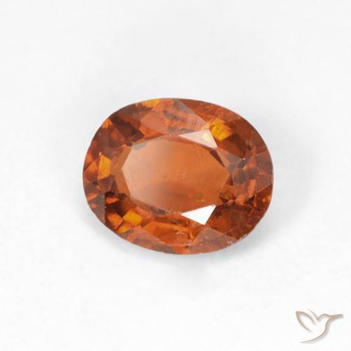 0.92カラットの天然Medium Dark-Orangeヘソナイトガーネット、楕円形、VS