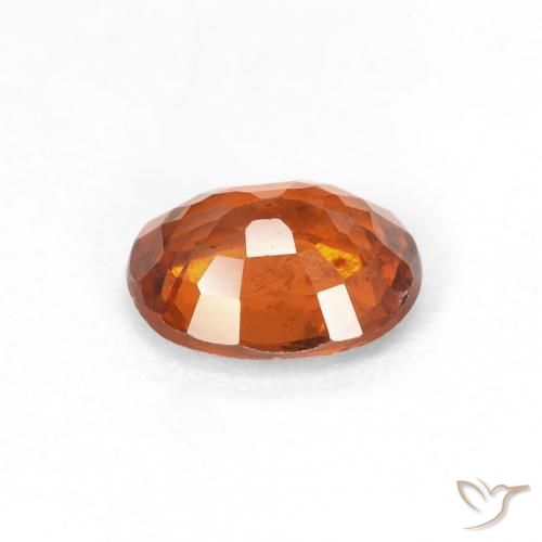 0.92カラットの天然Medium Dark-Orangeヘソナイトガーネット、楕円形、VS