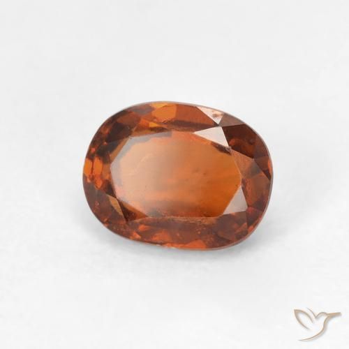 1.25カラットの天然Medium Dark-Orangeヘソナイトガーネット、楕円形、VS