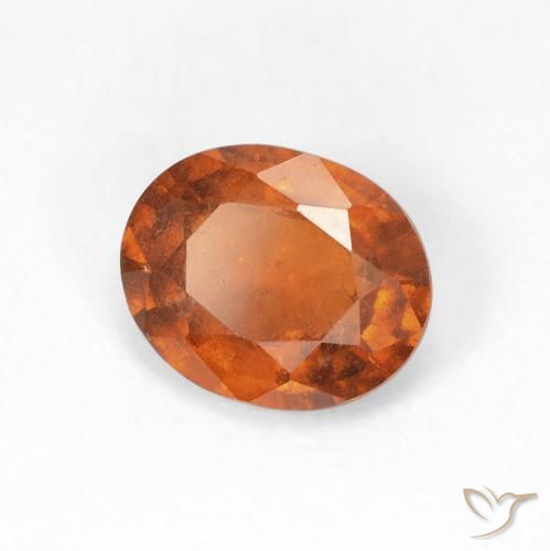 1.89カラットの天然Medium Dark-Orangeヘソナイトガーネット、楕円形、VS
