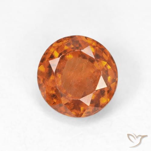 0.92ct 天然 赤みがかったオレンジ ヘソナイトガーネット, ラウンド, VS