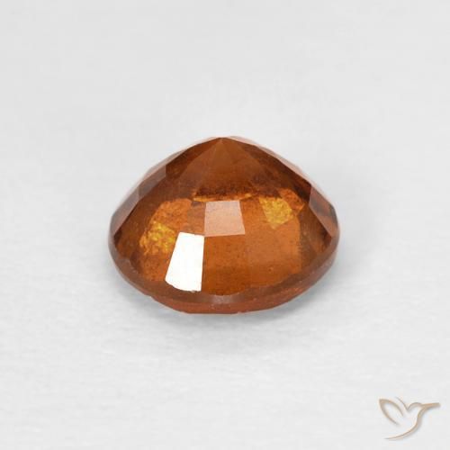0.85カラットの天然Medium Dark-Orangeヘソナイトガーネット、ラウンド、VS