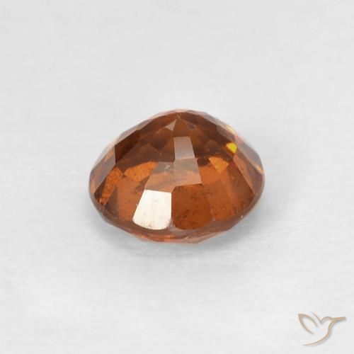 0.85カラットの天然Medium Dark-Orangeヘソナイトガーネット、ラウンド、VS