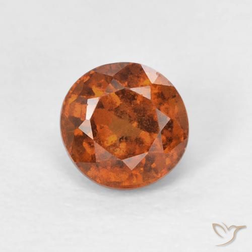 0.91ct 天然 ディープオレンジ ヘソナイトガーネット, ラウンド, VS