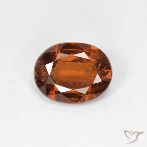 1.23ct 天然 ダークオレンジ ヘソナイトガーネット, 楕円形, VS