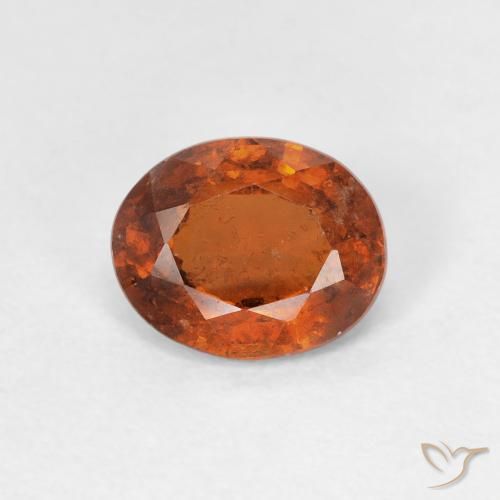 1.39ct 天然 Medium Dark-Orange ヘソナイトガーネット, 楕円形, VS