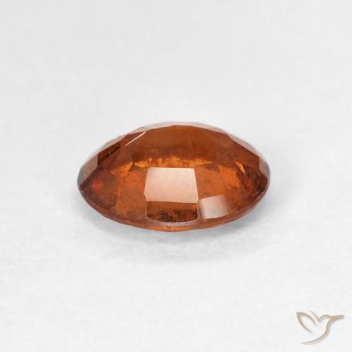 1.39カラットの天然Medium Dark-Orangeヘソナイトガーネット、楕円形、VS