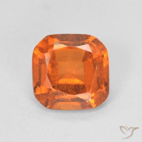 1.27ct 天然 ミディアムオレンジ ヘソナイトガーネット, クッション, VVS-VS