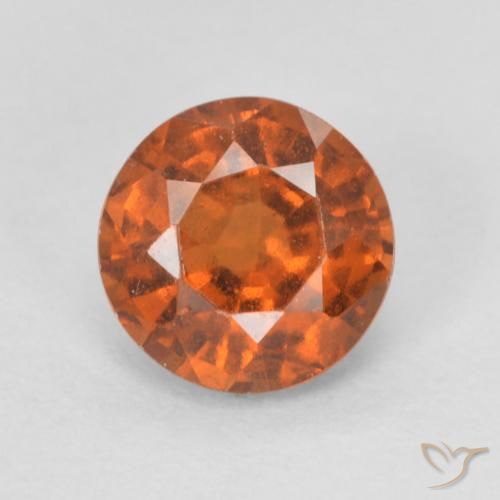 0.86ct 天然 ディープオレンジ ヘソナイトガーネット, ラウンド, VVS-VS