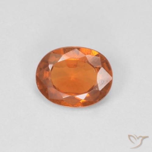 0.82ct 天然 ディープオレンジ ヘソナイトガーネット, 楕円形, VVS-VS